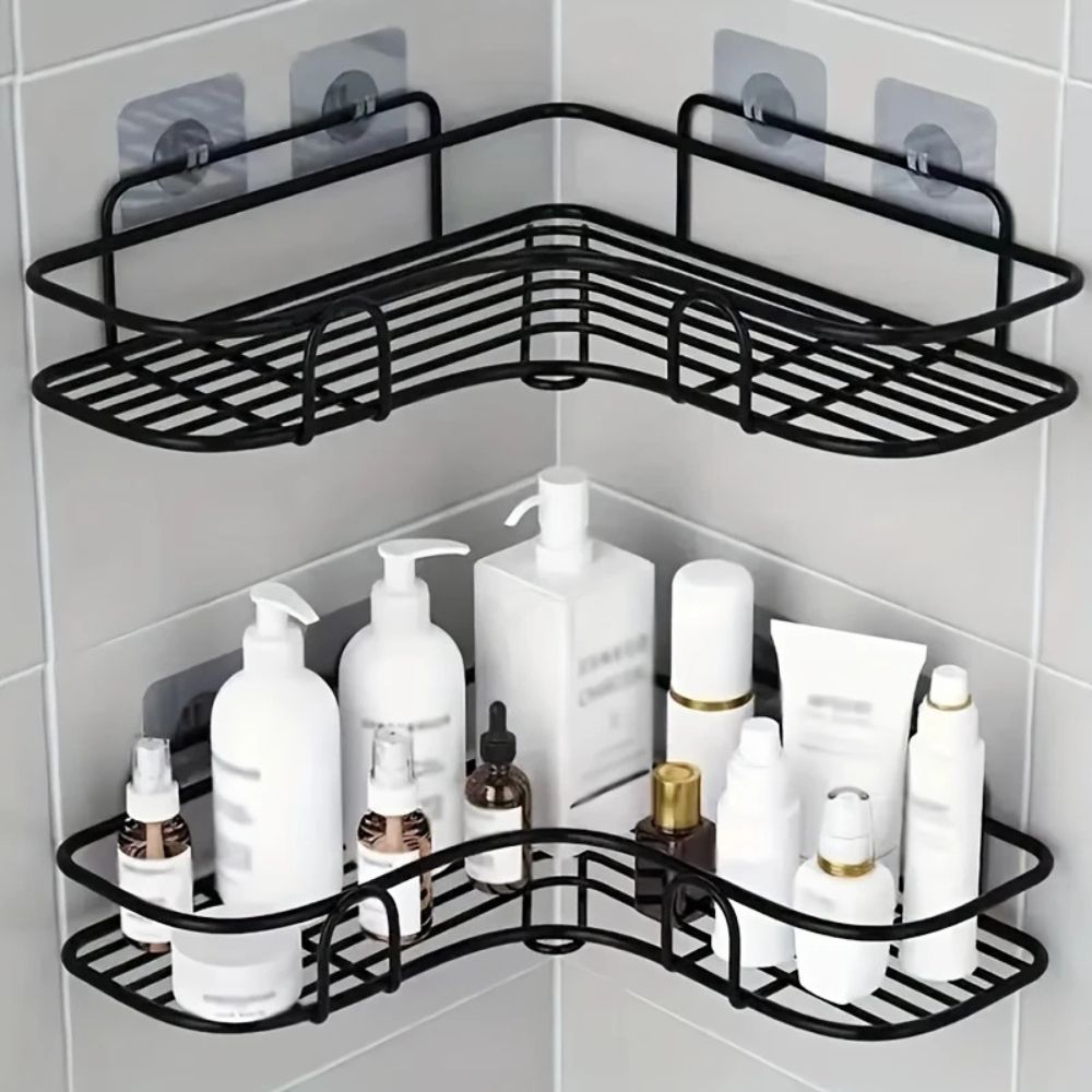 Iron Corner Shower Shelf with Drill Free