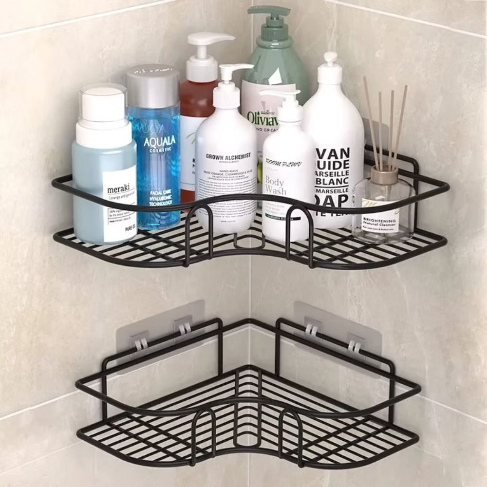 Iron Corner Shower Shelf with Drill Free