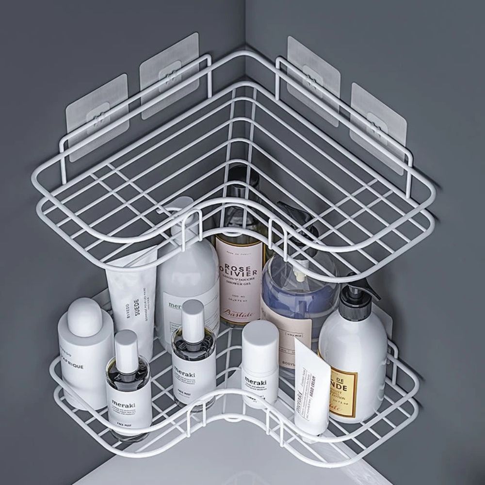 Iron Corner Shower Shelf with Drill Free