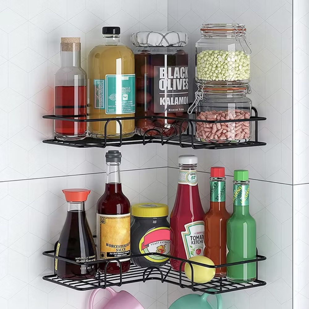 Iron Corner Shower Shelf with Drill Free