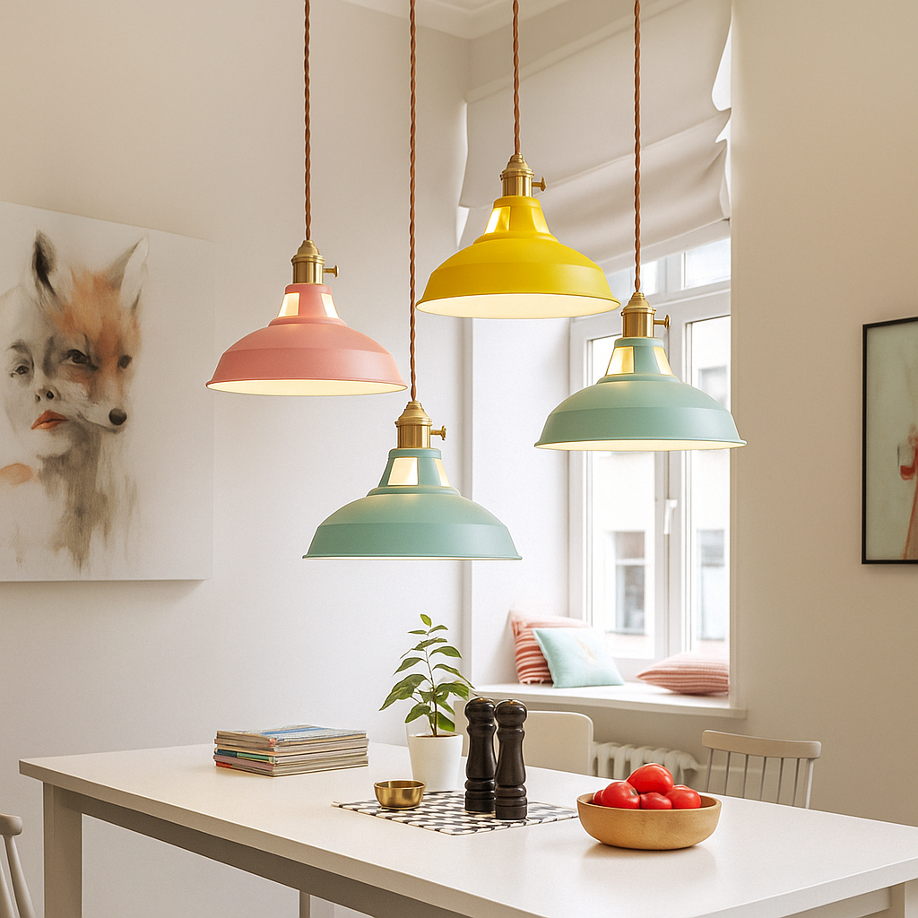 Iron Dome Pendant Light with LED Modern Style