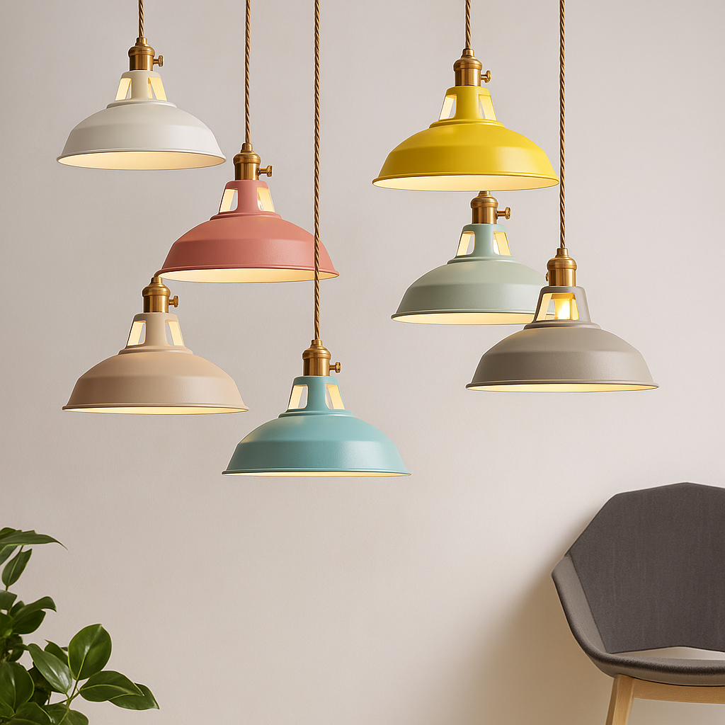 Iron Dome Pendant Light with LED Modern Style