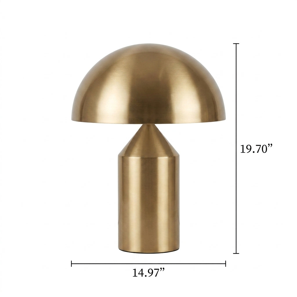 Iron Dome Table Lamp with Sculptural Base