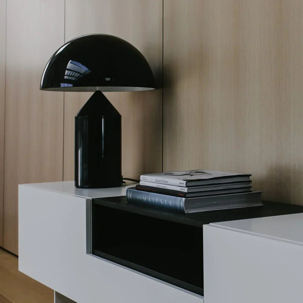 Iron Dome Table Lamp with Sculptural Base