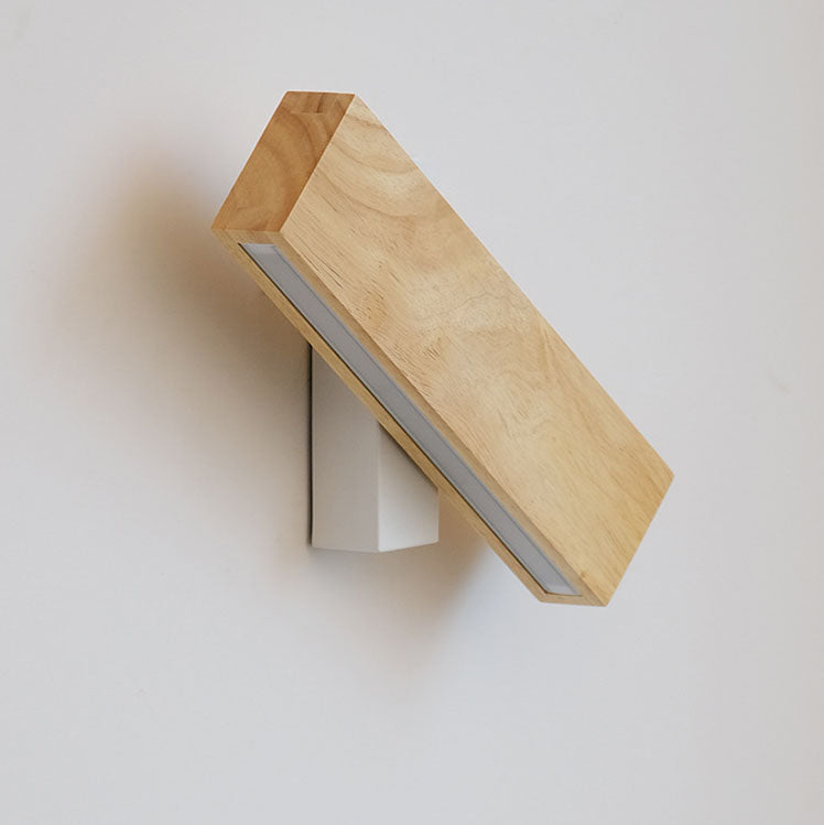 Japanese Wood Wall Sconce with Rectangle LED