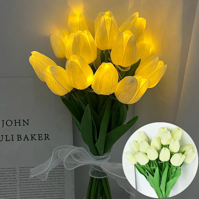 LED Tulip Lamp with Glowing Flower Bouquet