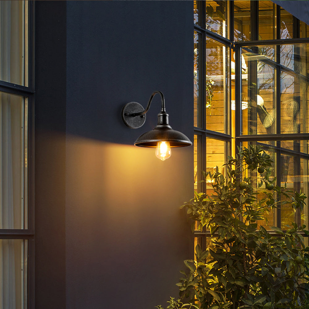 Vintage Industrial Iron Bowl LED Wall Light