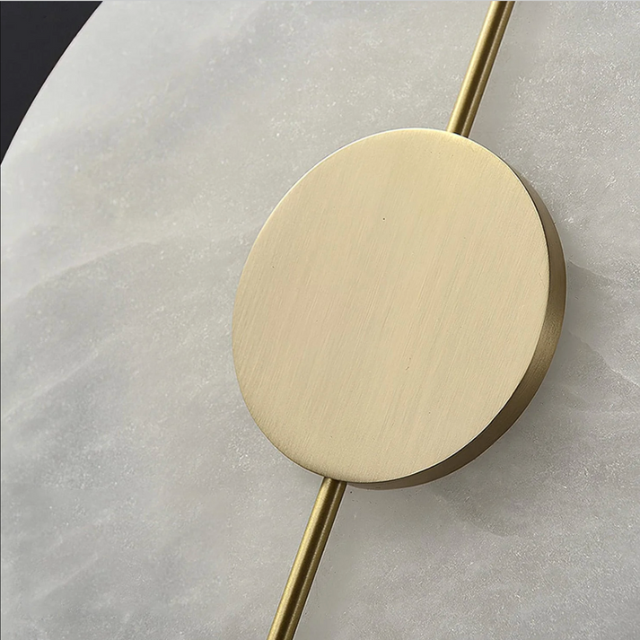 Marble Iron Wall Sconce with Round LED Light