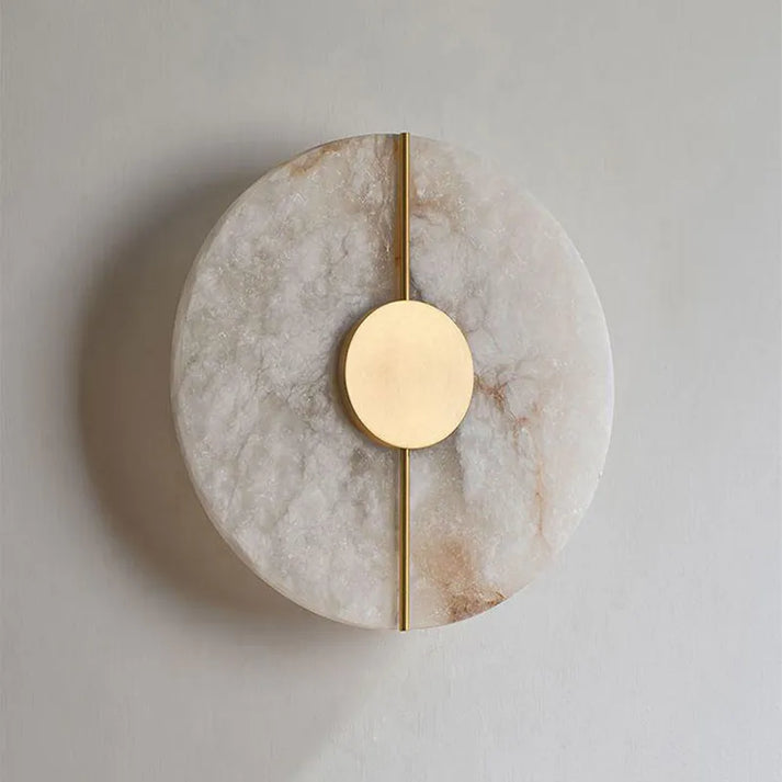Marble Iron Wall Sconce with Round LED Light