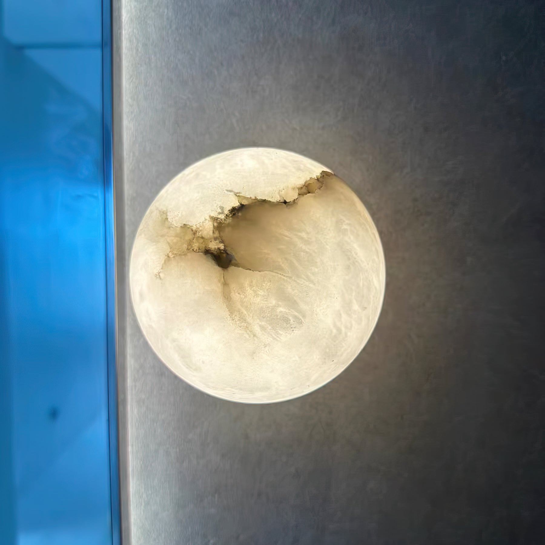 Marble Orb Wall Sconce with LED Light and Base