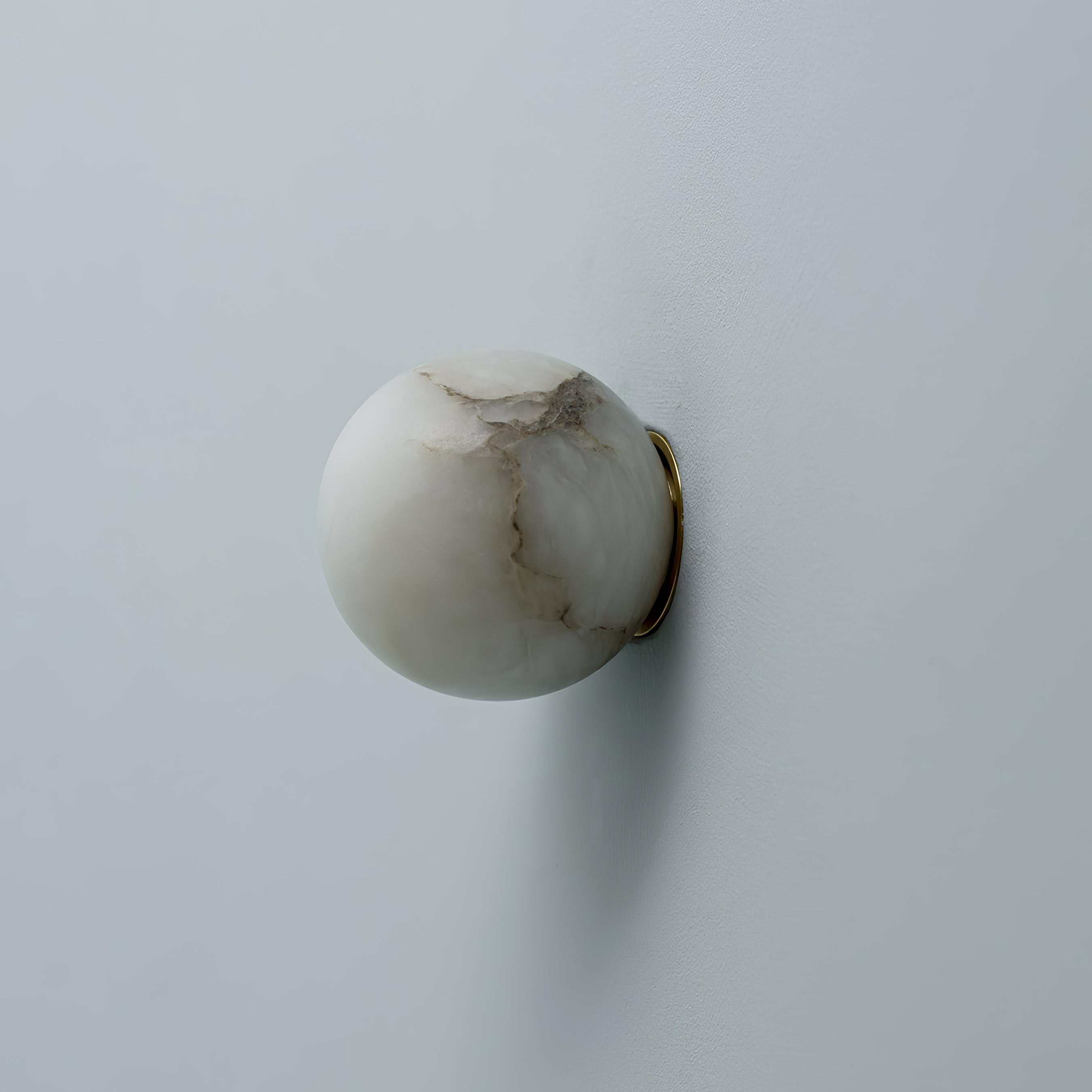 Marble Orb Wall Sconce with LED Light and Base