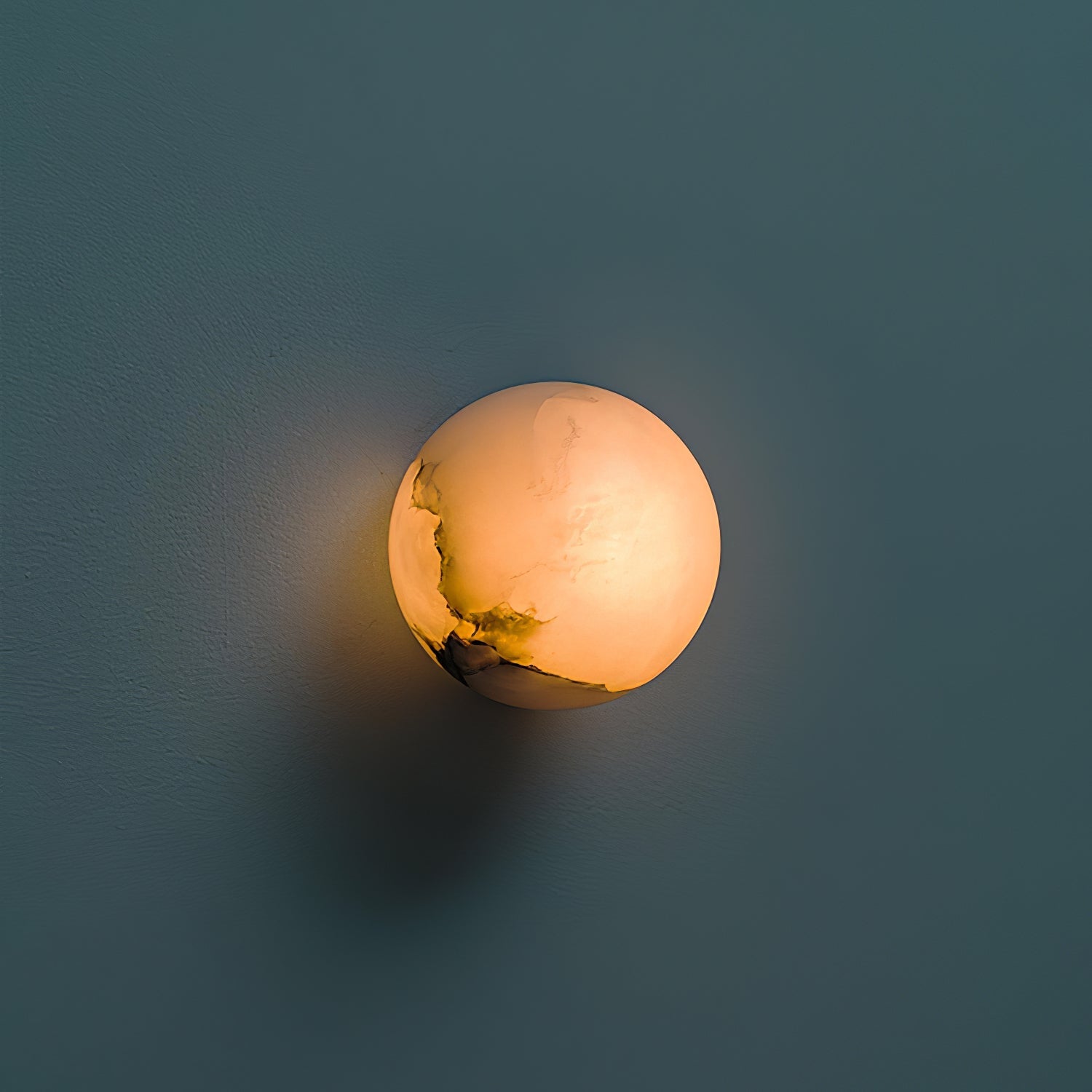 Marble Orb Wall Sconce with LED Light and Base