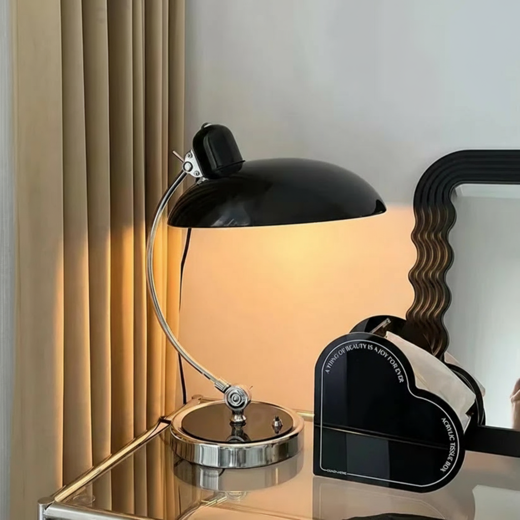 Metal Dome Table Lamp with Button Switch Design