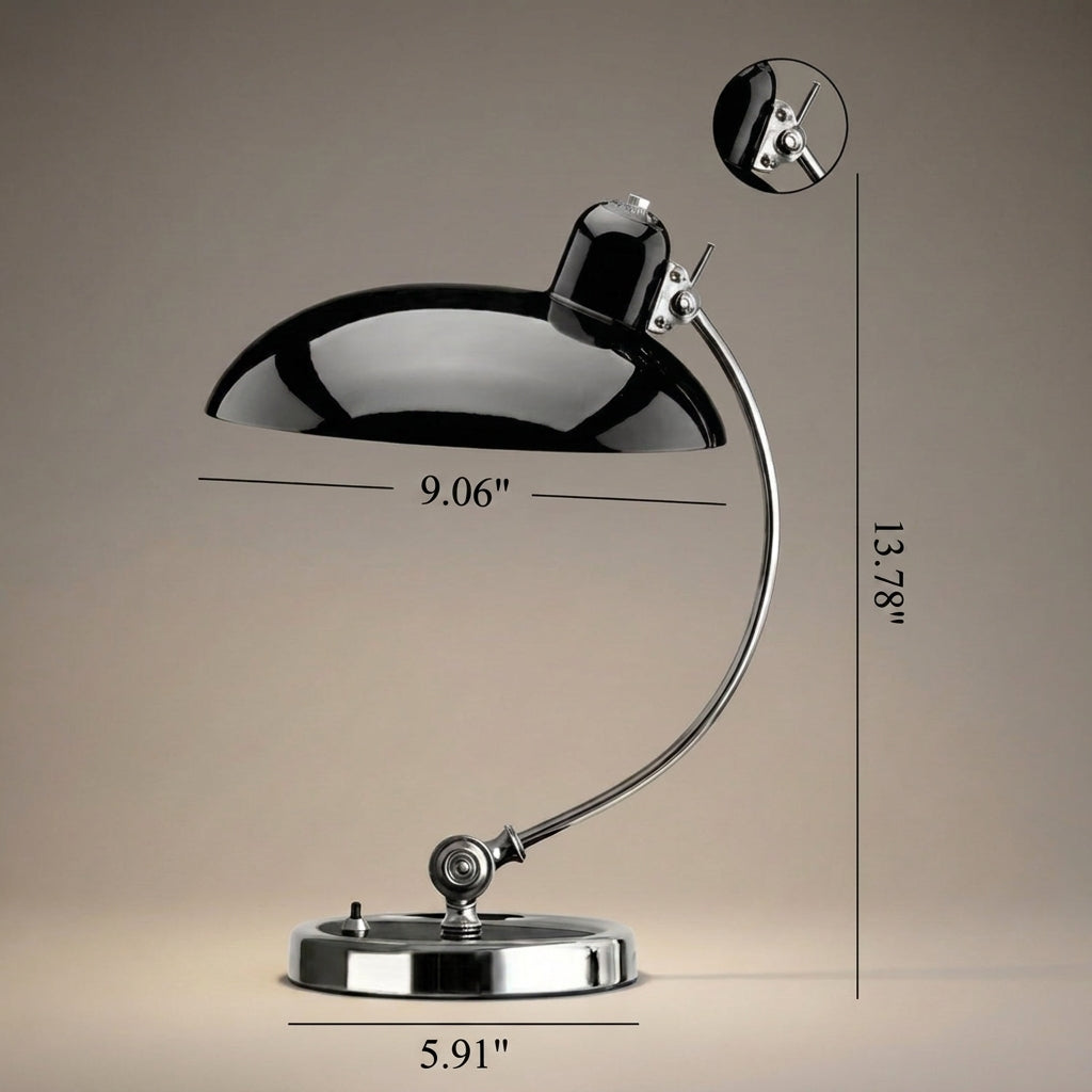 Metal Dome Table Lamp with Button Switch Design