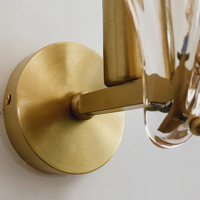 Metal Glass Wall Sconce with Seashell Shade