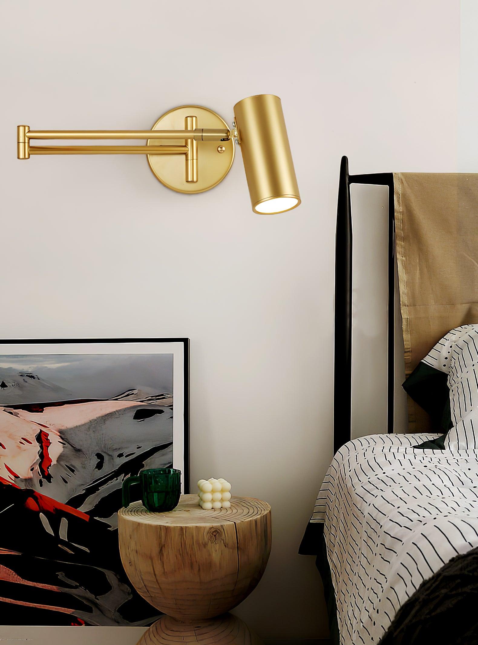 Metal Swing Arm Wall Sconce with Adjustable Head