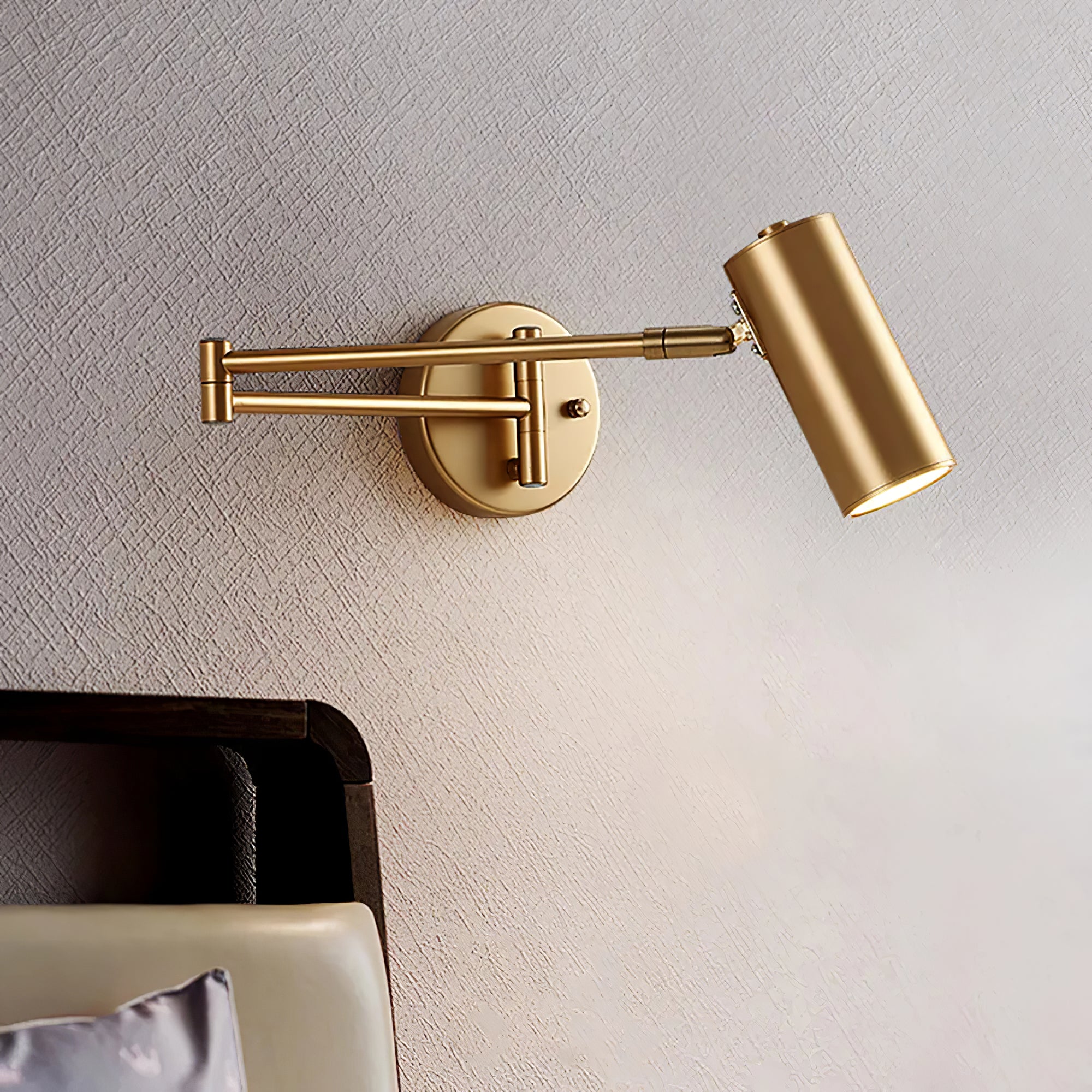 Metal Swing Arm Wall Sconce with Adjustable Head