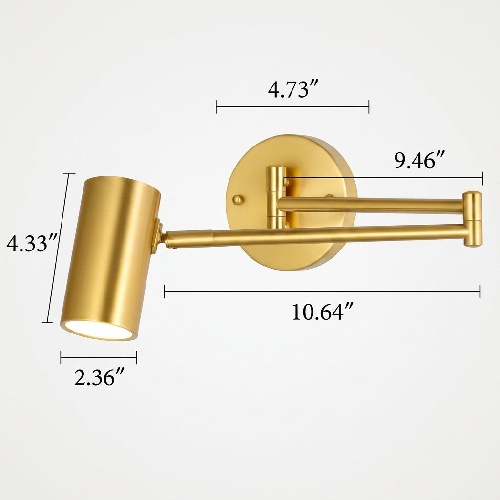 Metal Swing Arm Wall Sconce with Adjustable Head