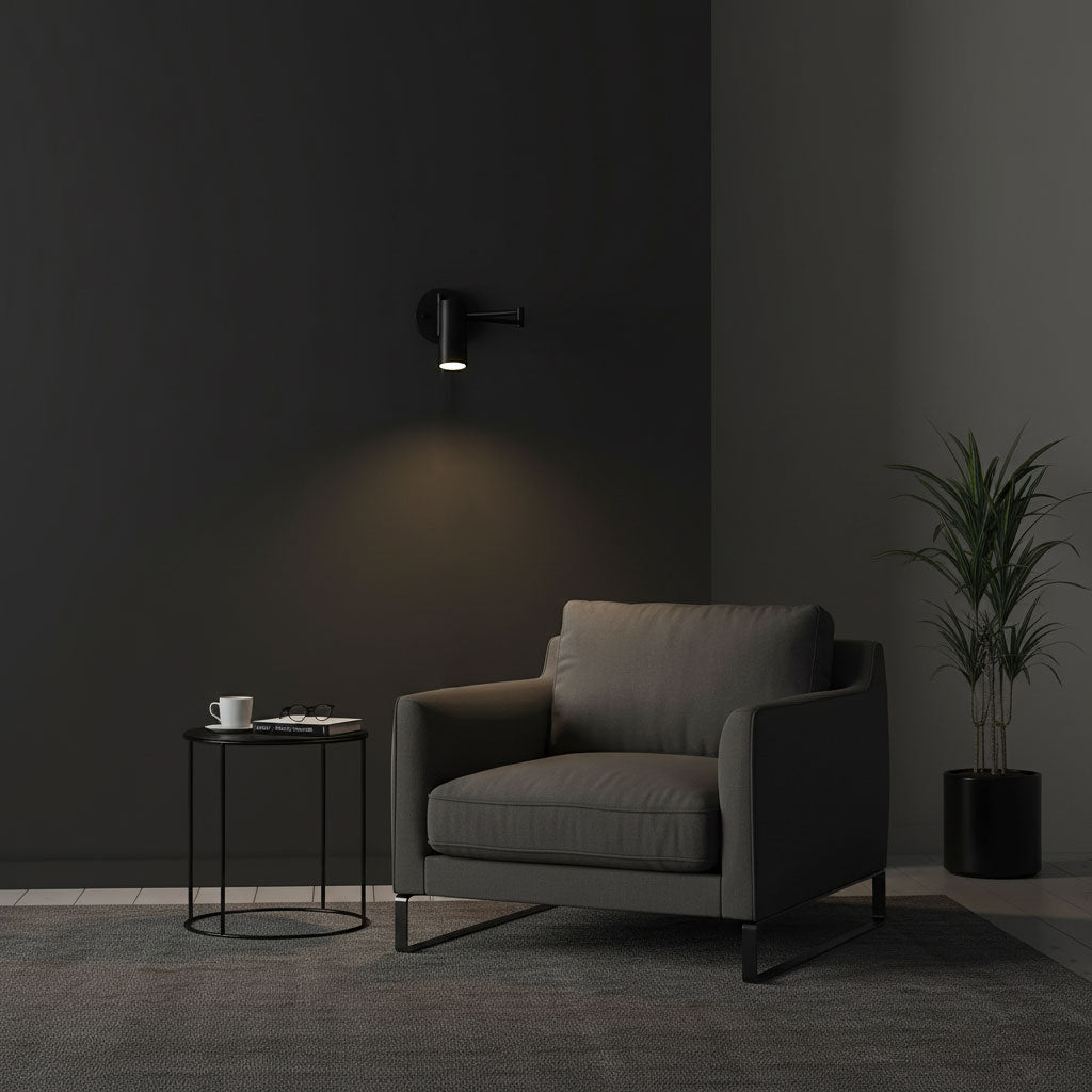 Metal Swing Arm Wall Sconce with Adjustable Head
