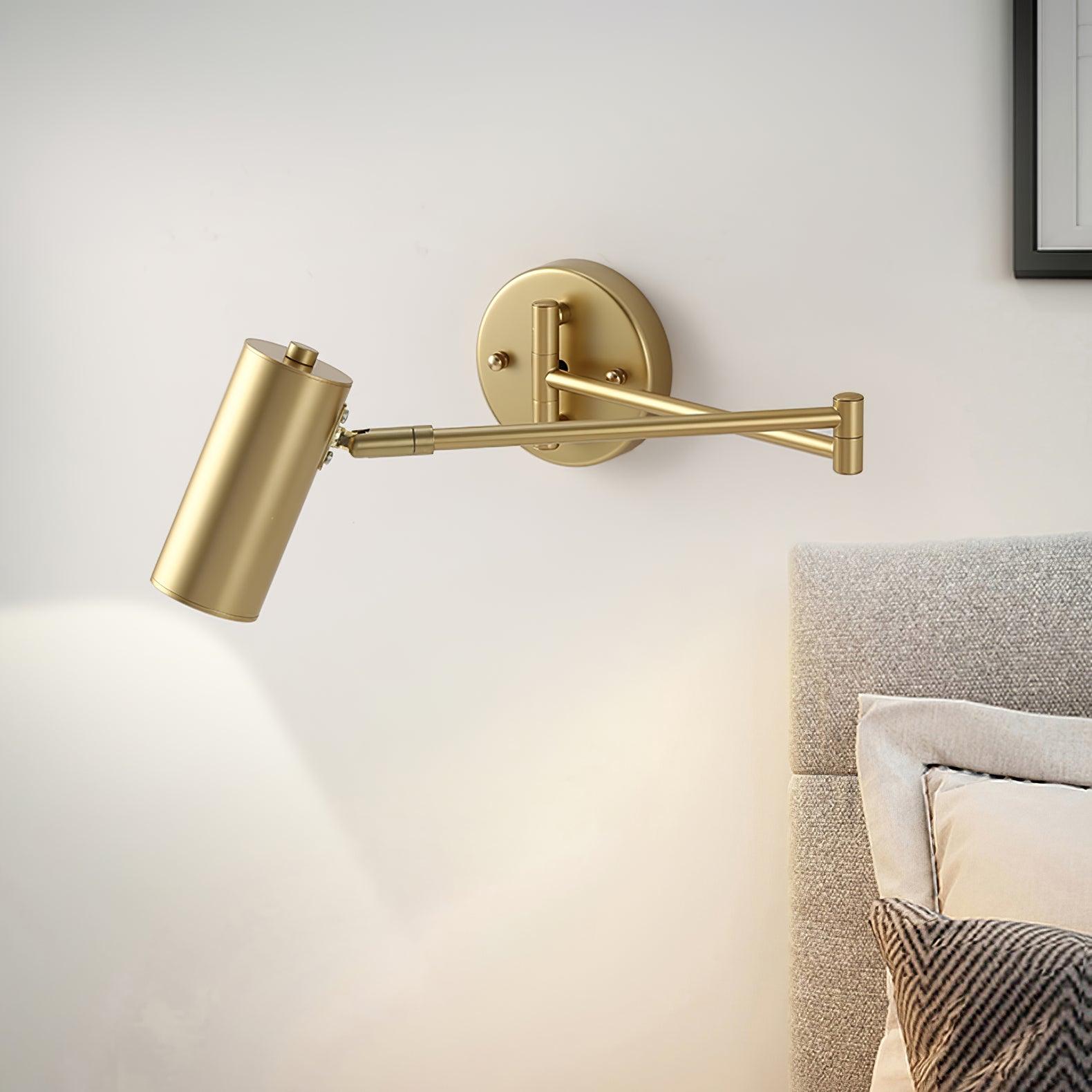 Metal Swing Arm Wall Sconce with Adjustable Head