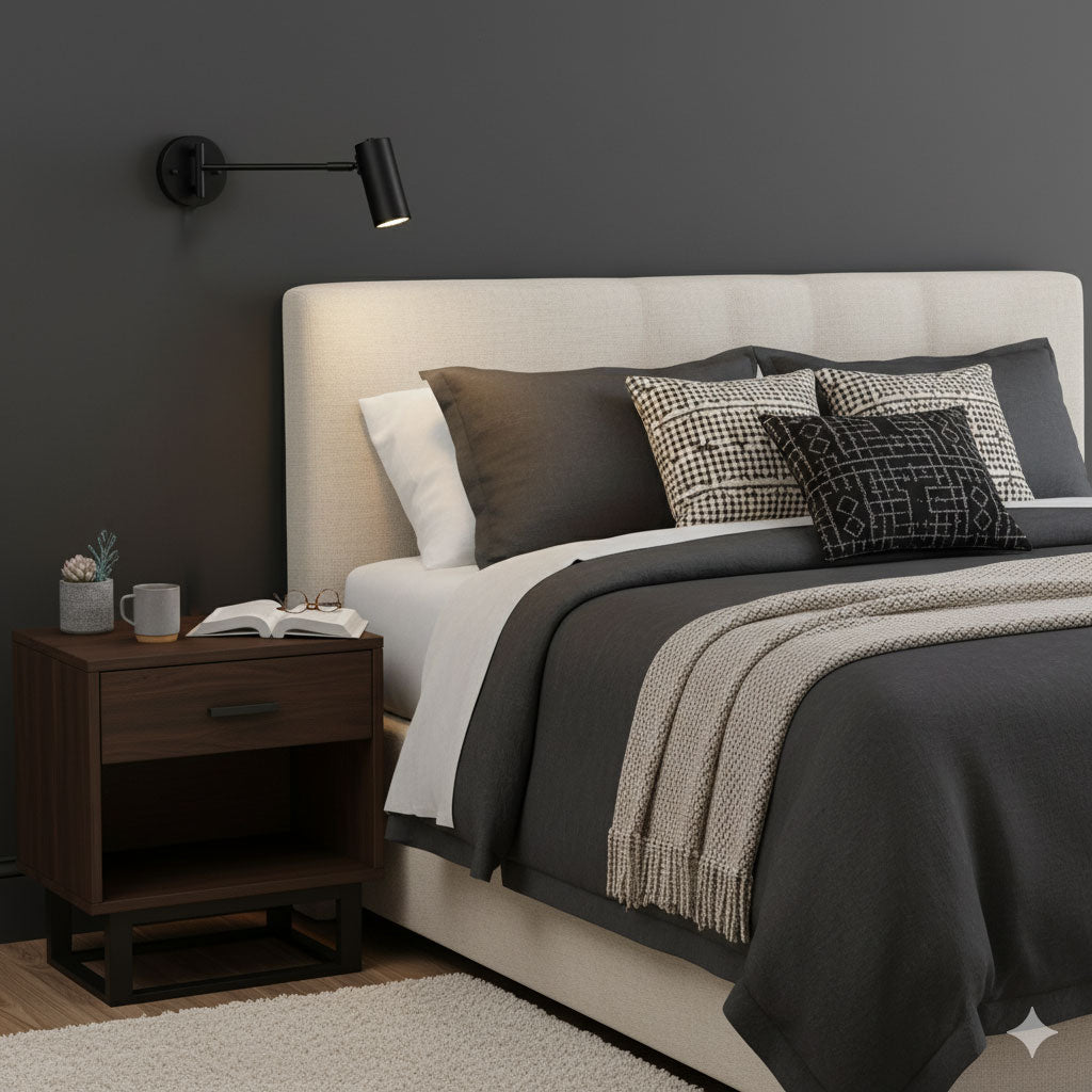 Metal Swing Arm Wall Sconce with Adjustable Head