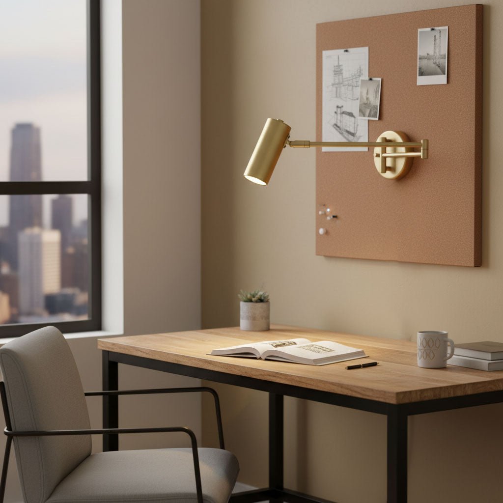Metal Swing Arm Wall Sconce with Adjustable Head