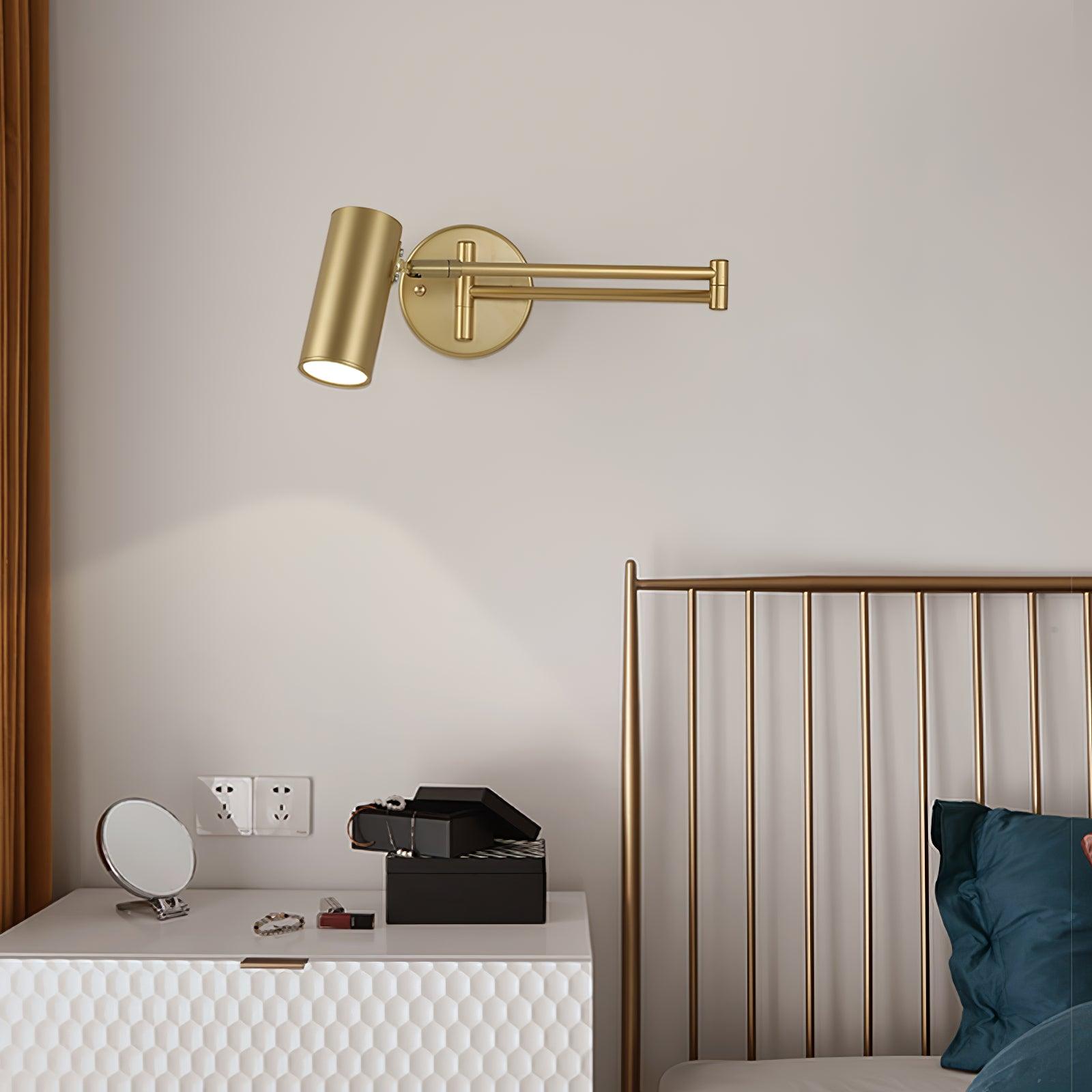 Metal Swing Arm Wall Sconce with Adjustable Head