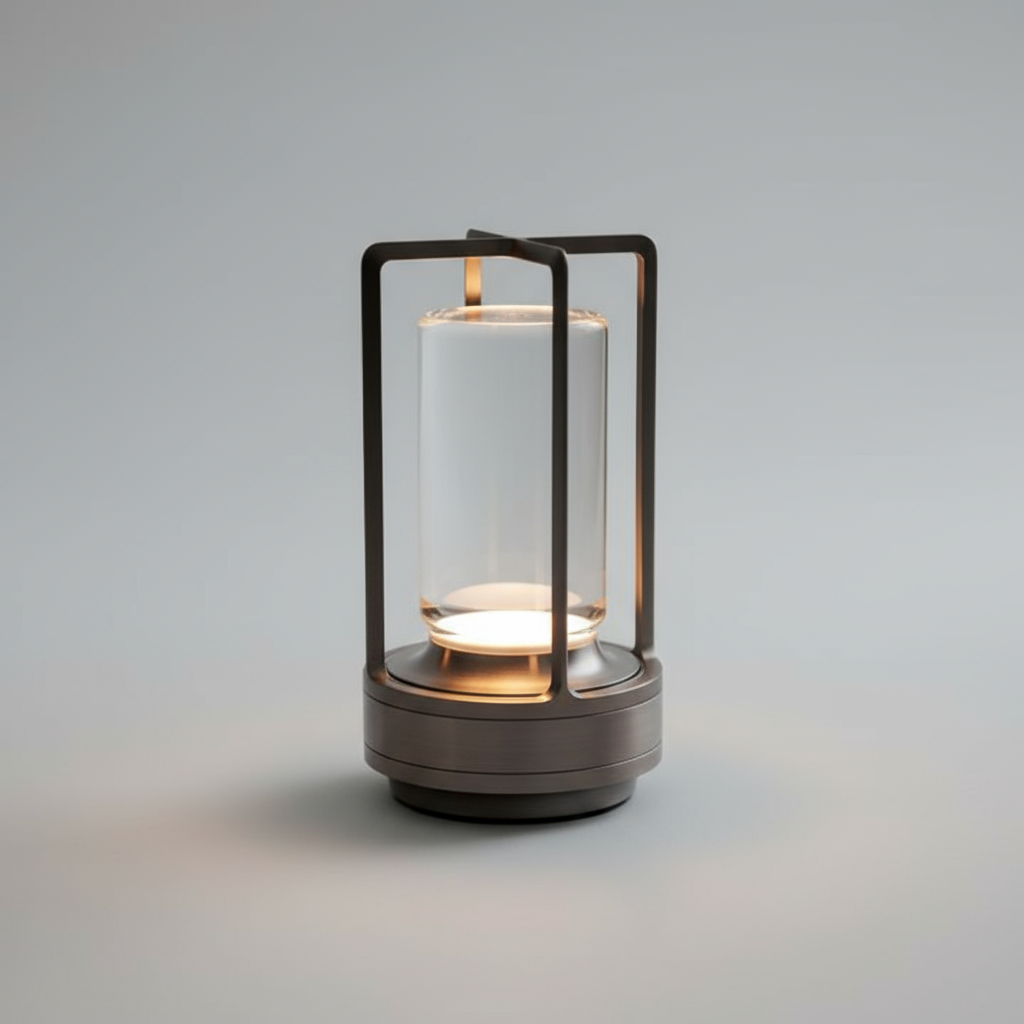 Modern ABS Table Lamp with LED Cylinder Design