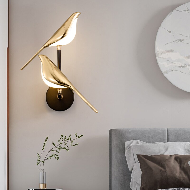 Modern Bird Wall Sconce with LED Glow Light