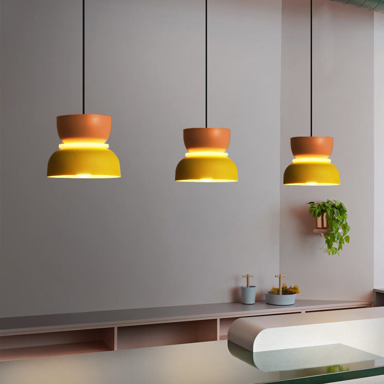 Modern Dome Pendant Light with Dual Tone Shade