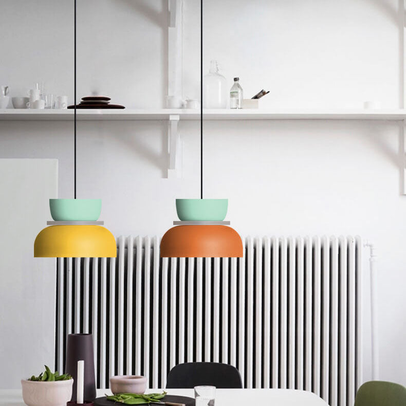 Modern Dome Pendant Light with Dual Tone Shade
