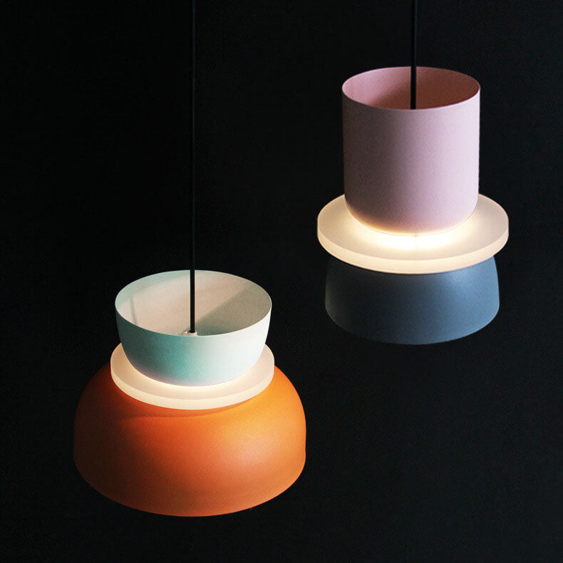 Modern Dome Pendant Light with Dual Tone Shade