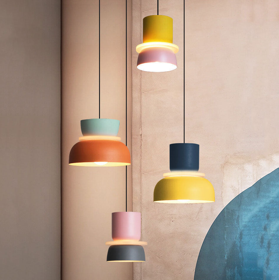 Modern Dome Pendant Light with Dual Tone Shade