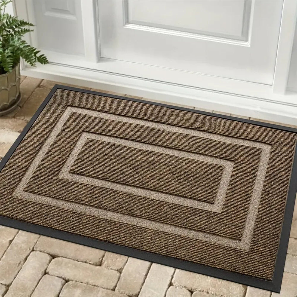 Modern Doormat with Layered Border Trim