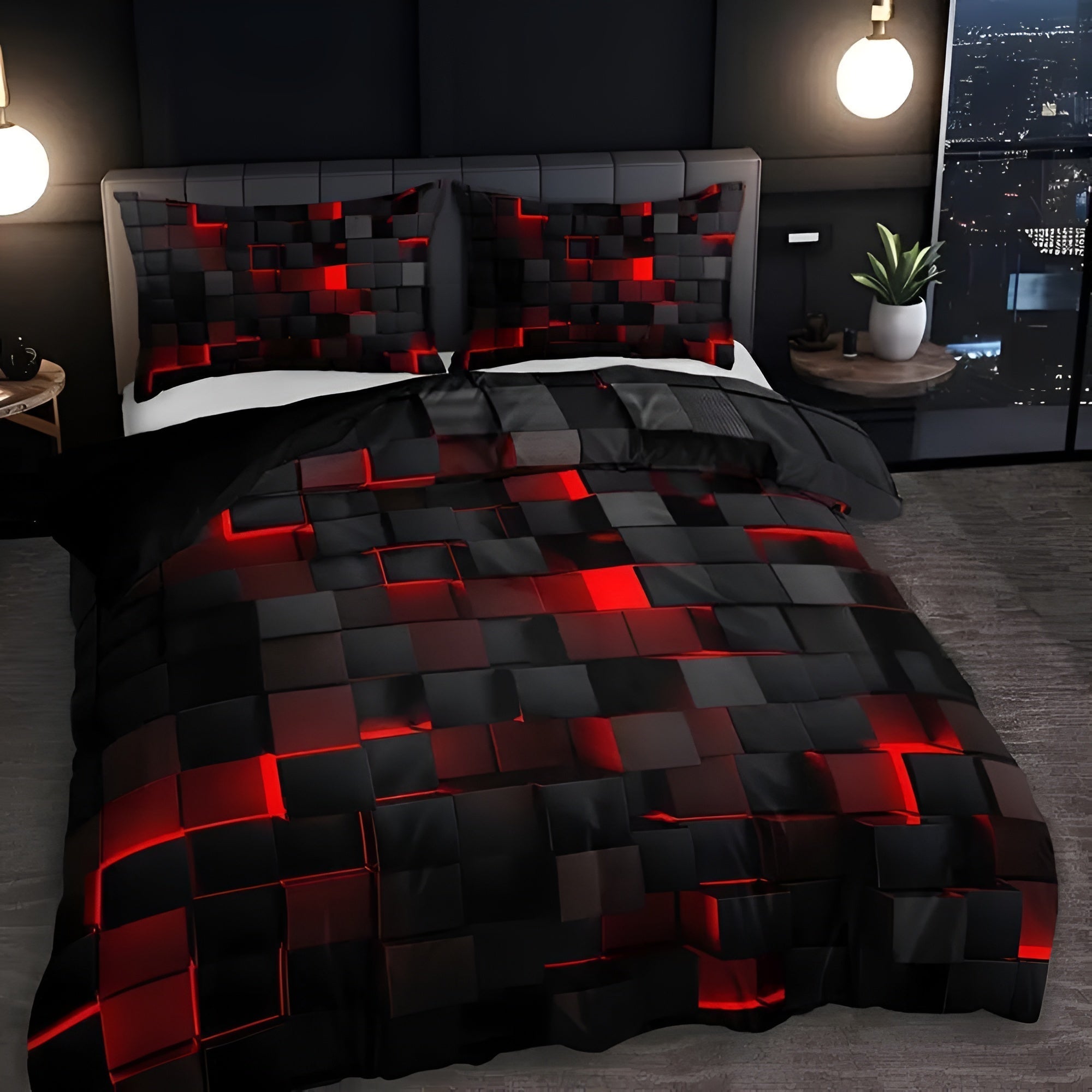 Modern Geometric Duvet Cover Set 3 Piece