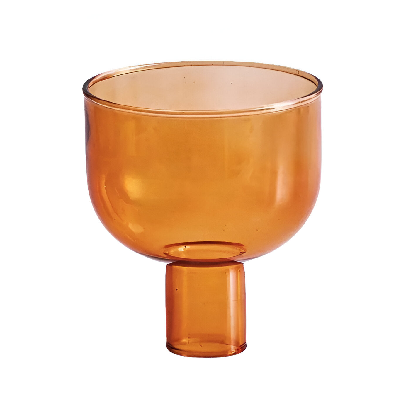 Modern Glass Candle Holder with Color Accent