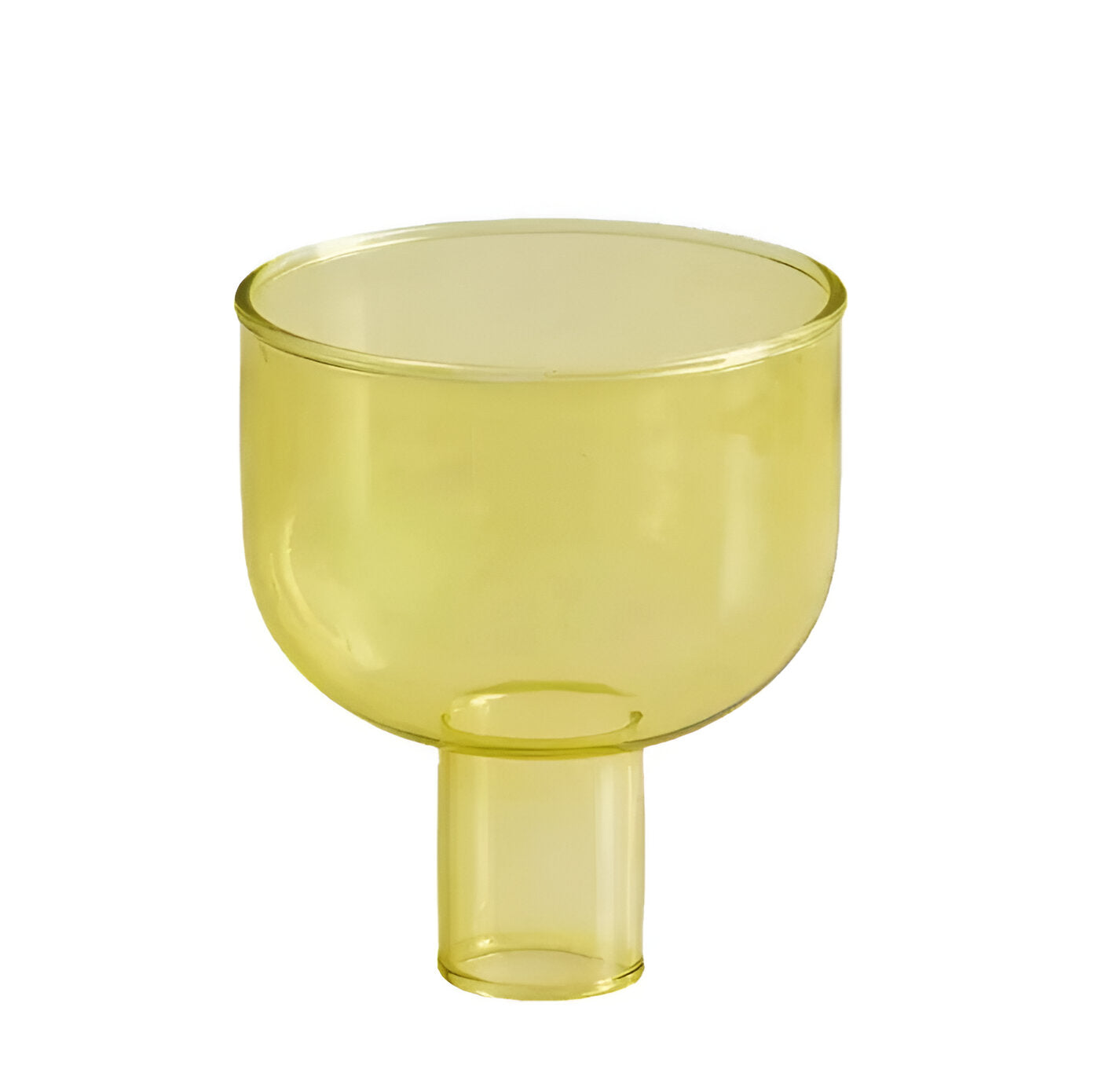 Modern Glass Candle Holder with Color Accent