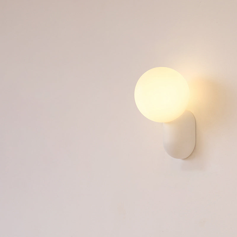 Modern Glass Globe Wall Light with Resin Base