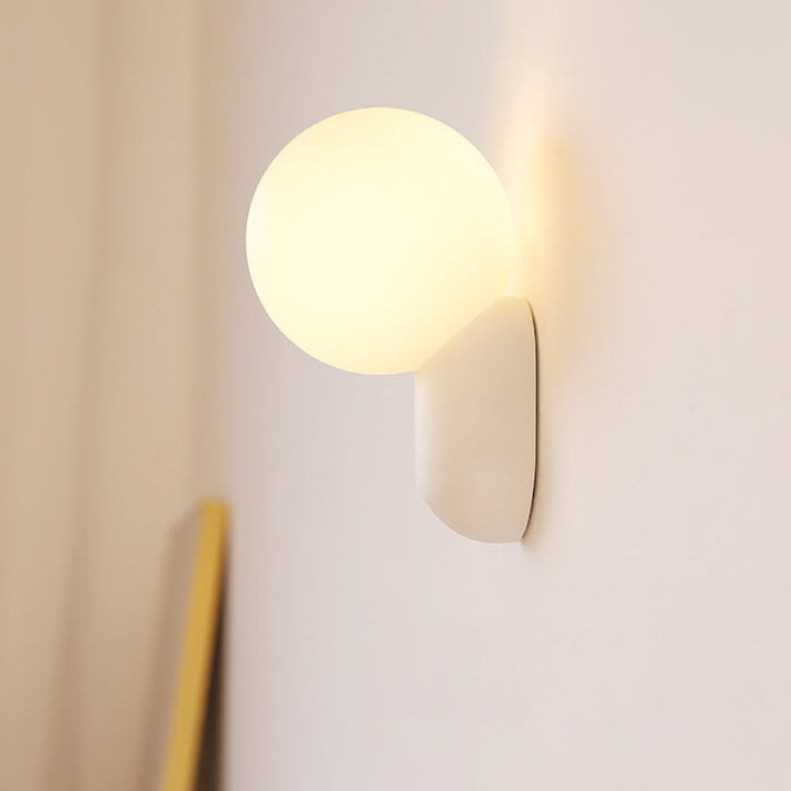 Modern Glass Globe Wall Light with Resin Base
