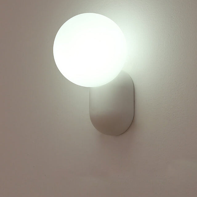 Modern Glass Globe Wall Light with Resin Base