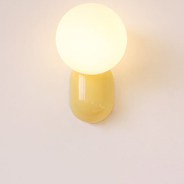 Modern Glass Globe Wall Light with Resin Base