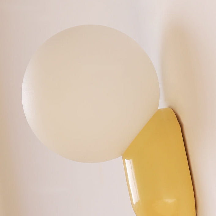 Modern Glass Globe Wall Light with Resin Base