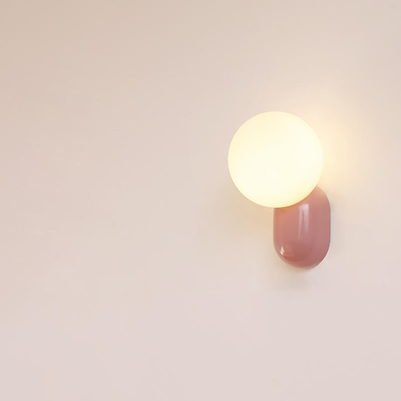 Modern Glass Globe Wall Light with Resin Base