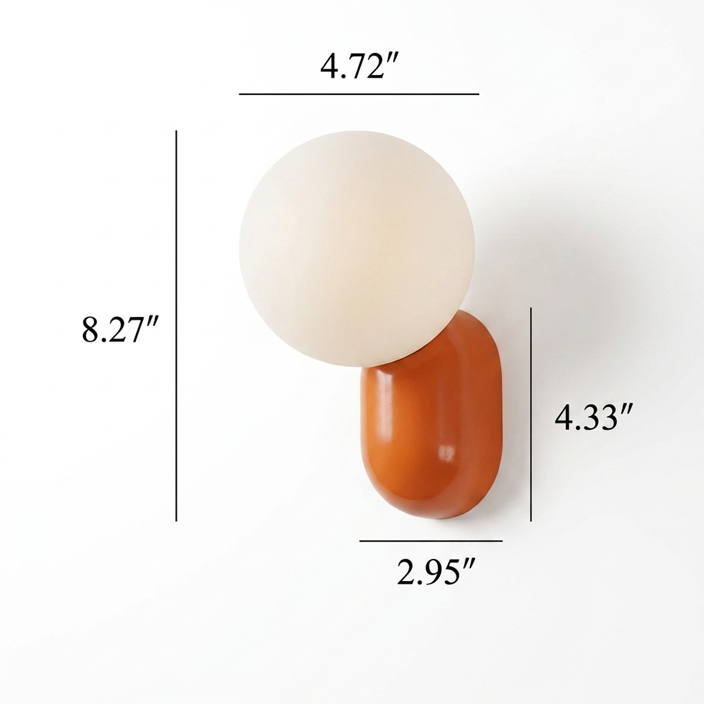 Modern Glass Globe Wall Light with Resin Base
