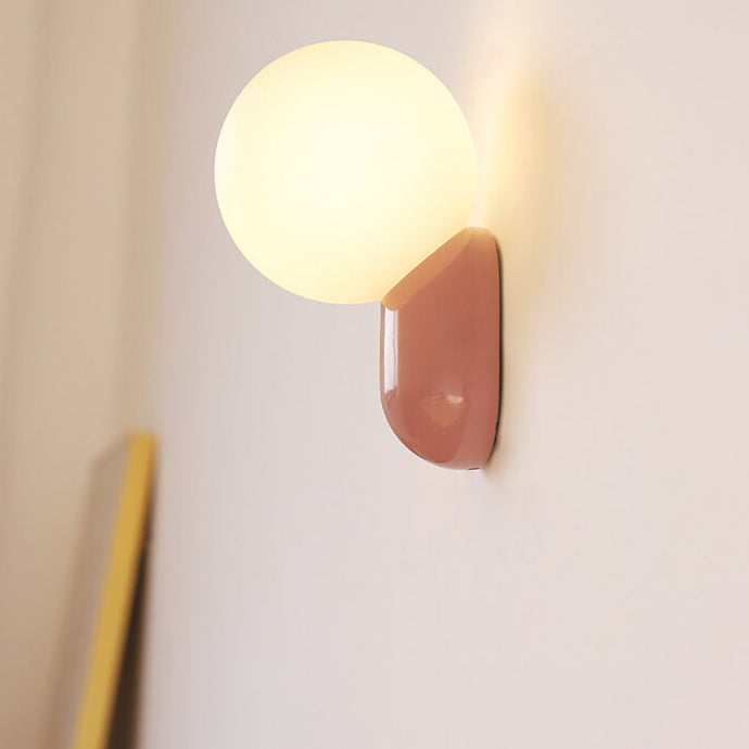 Modern Glass Globe Wall Light with Resin Base