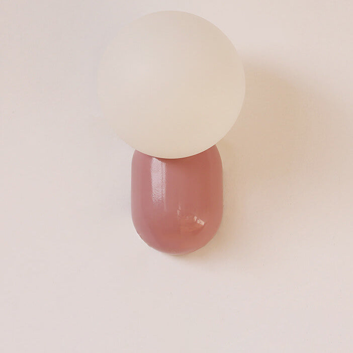 Modern Glass Globe Wall Light with Resin Base