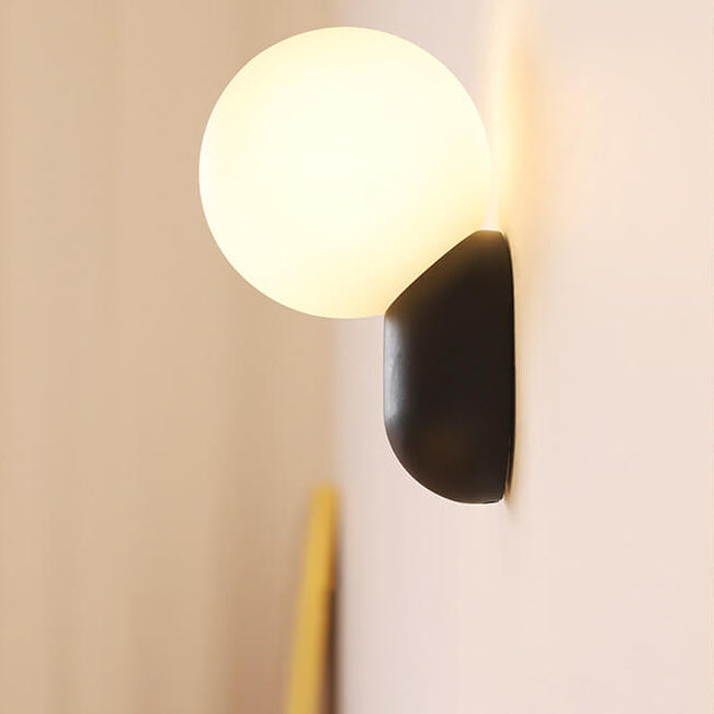 Modern Glass Globe Wall Light with Resin Base