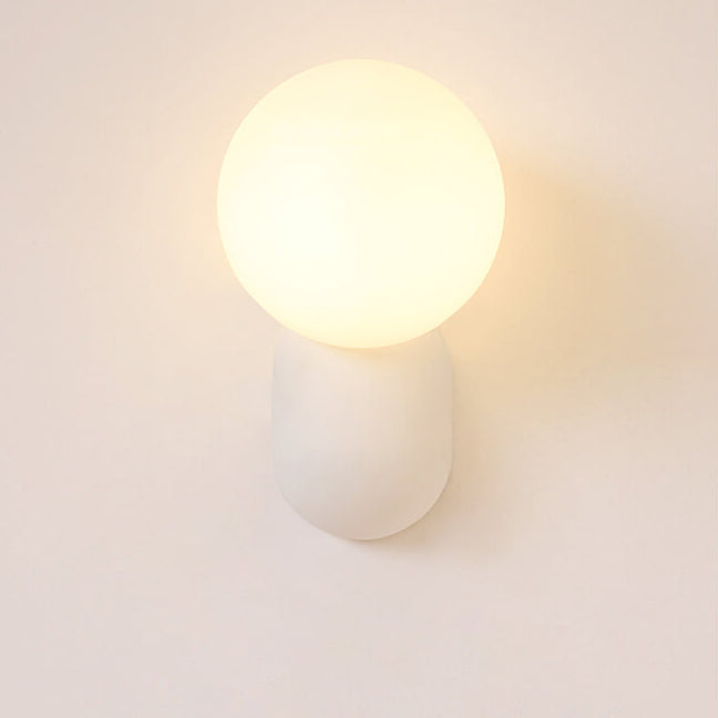 Modern Glass Globe Wall Light with Resin Base