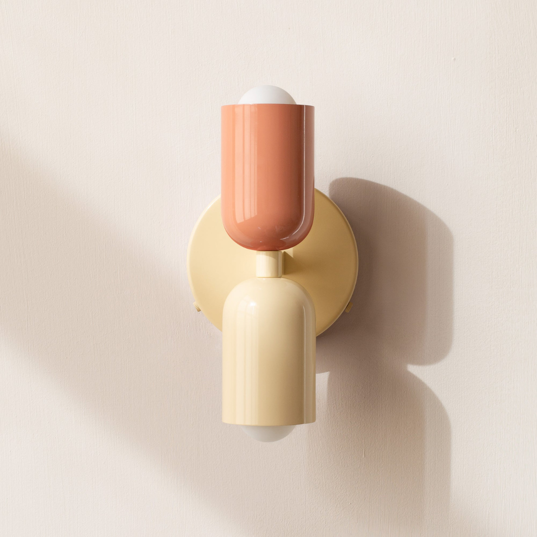 Modern Glass Wall Sconce with Double Cylinder