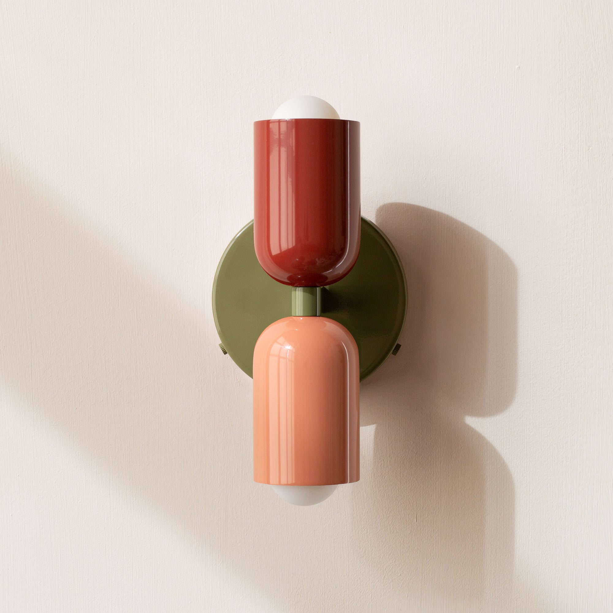 Modern Glass Wall Sconce with Double Cylinder